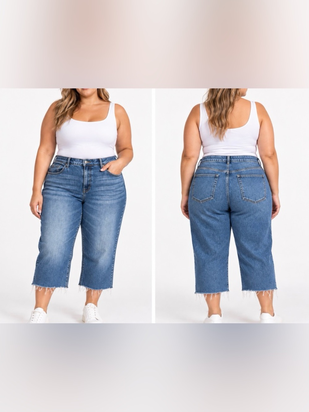 Torrid High-Rise Baggy Straight Classic Denim Cropped Raw Hem Jeans Size 18S